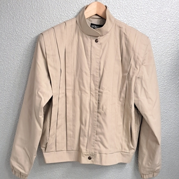 Nordstrom Point Of View Beige Mock Neck Jacket   Size L - Picture 7 of 11